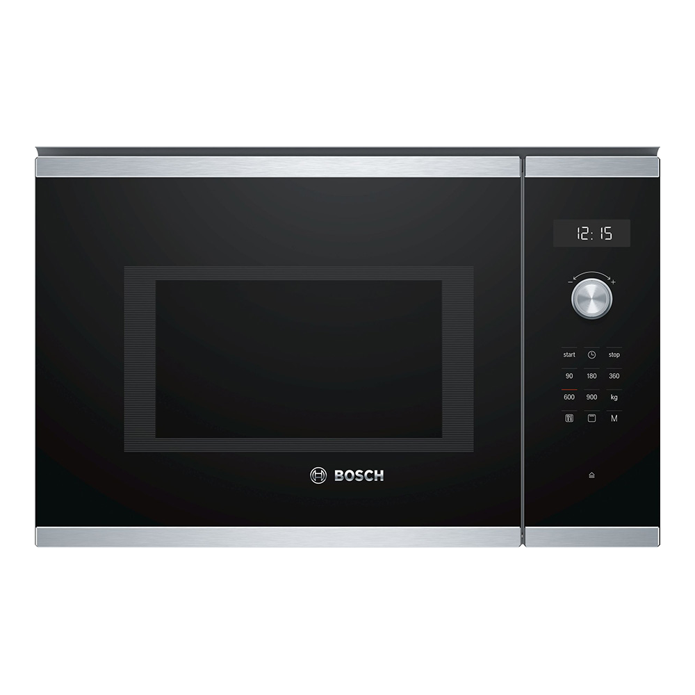 MICROONDAS BOSCH INTEGRABLE S/MARCO C/GRILL ELECTRONICO 38 CM. DISPLAY LED CRISTAL NEGRO/INOX