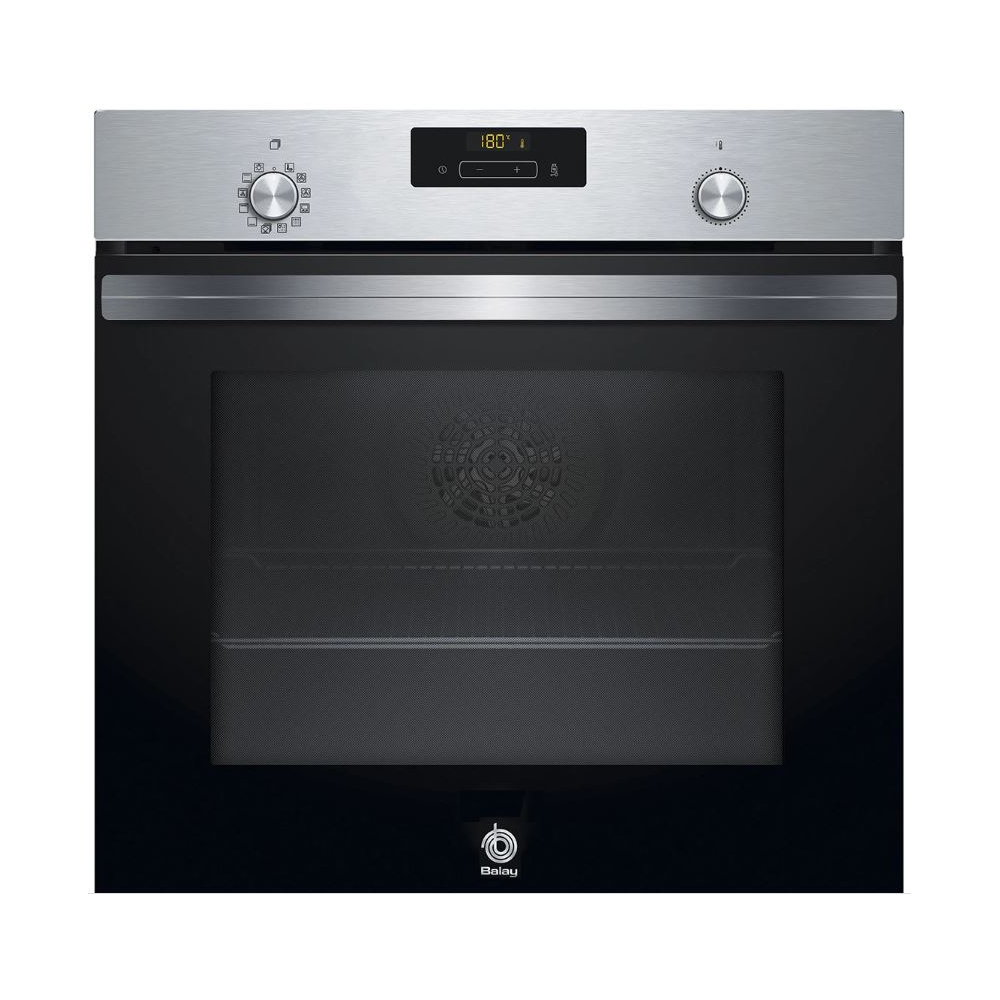 HORNO BALAY MULTIFUNCION PIROLITICO 71 l., INOX, CLASE A, Aqualisis, RaÃ­les telescopicos 1 nivel, Mandos ocul