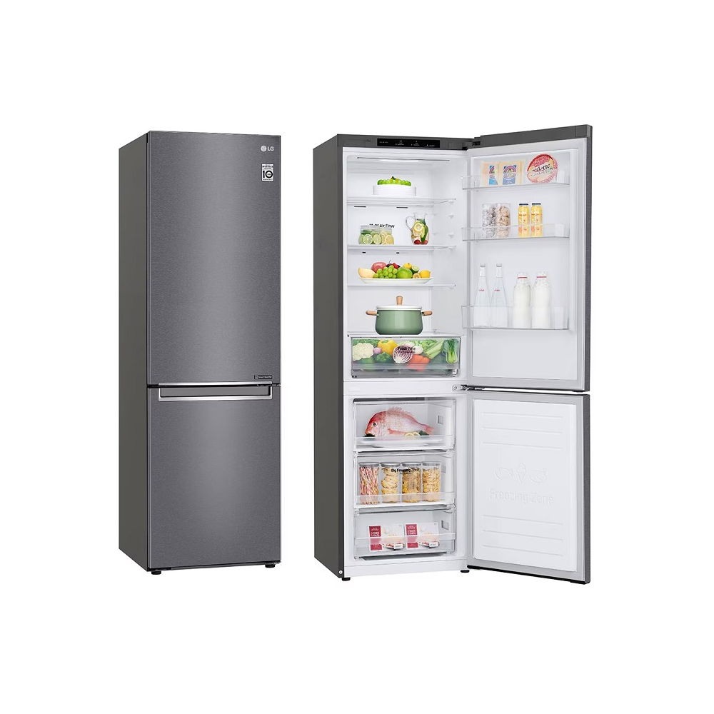 FRIGORIFICO LG COMBI 186 x 60 CLASE-E INOX TOTAL NF DOOR COOLING INVERTER (10 A MOTOR) APERTURA 90  BIG ZONE