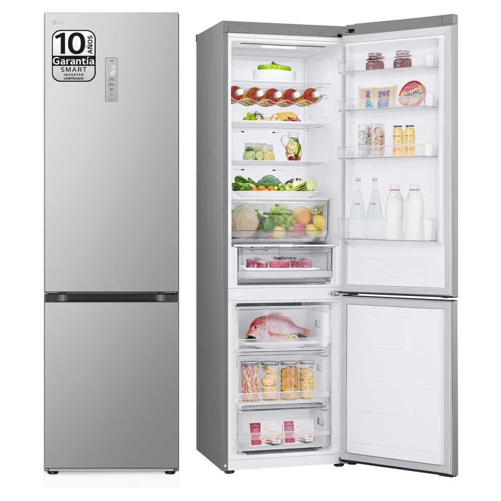 FRIGORIFICO LG COMBI 203  x 60 CLASE-D INOX DISPLAY EXTERIOR INVERTER