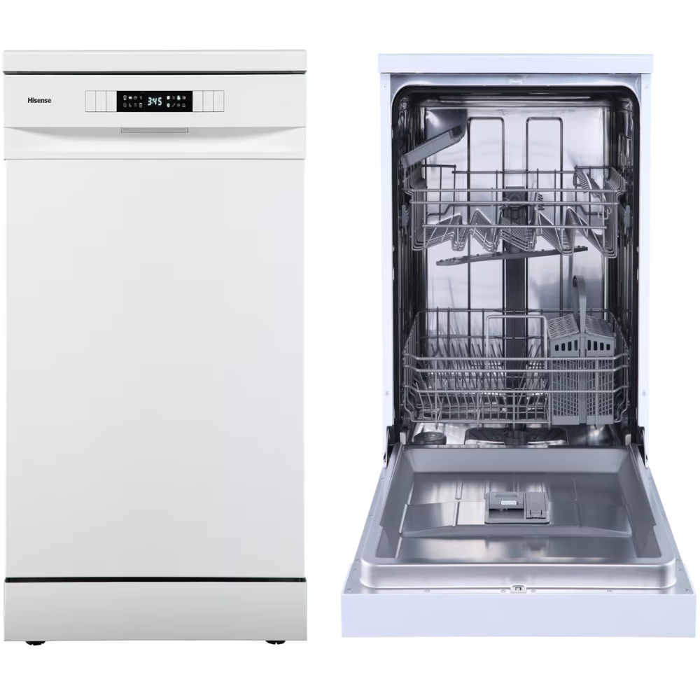LAVAVAJILLAS HISENSE 45 cm CLASE-E 9 CUBIERTOS BLANCO 1/2 CARGA INICIO DIFERIDO