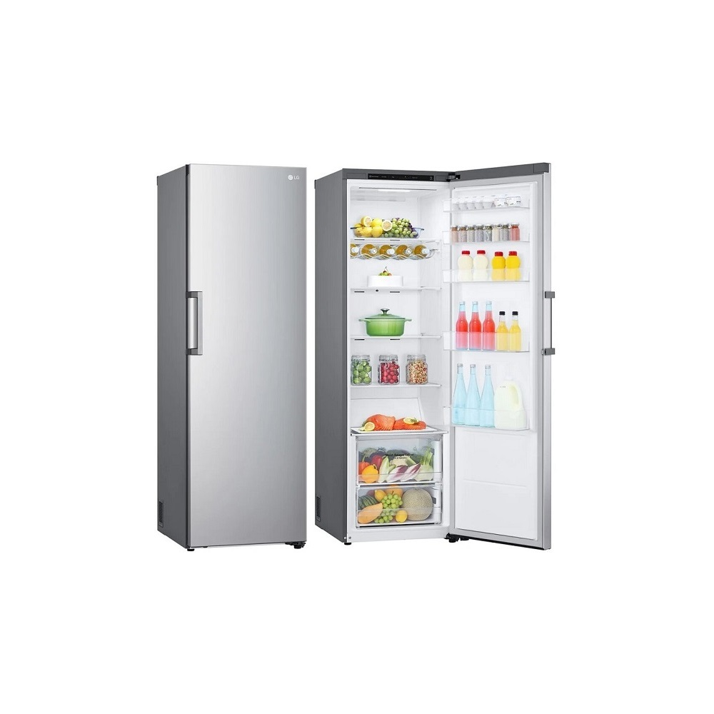 FRIGORIFICO LG 1 PUERTA 186 x 60 CLASE-E INOX ANTIHUELLA TOTAL NF  (10 A MOTOR INVERTER) (CONJUNTO CON CONGELA