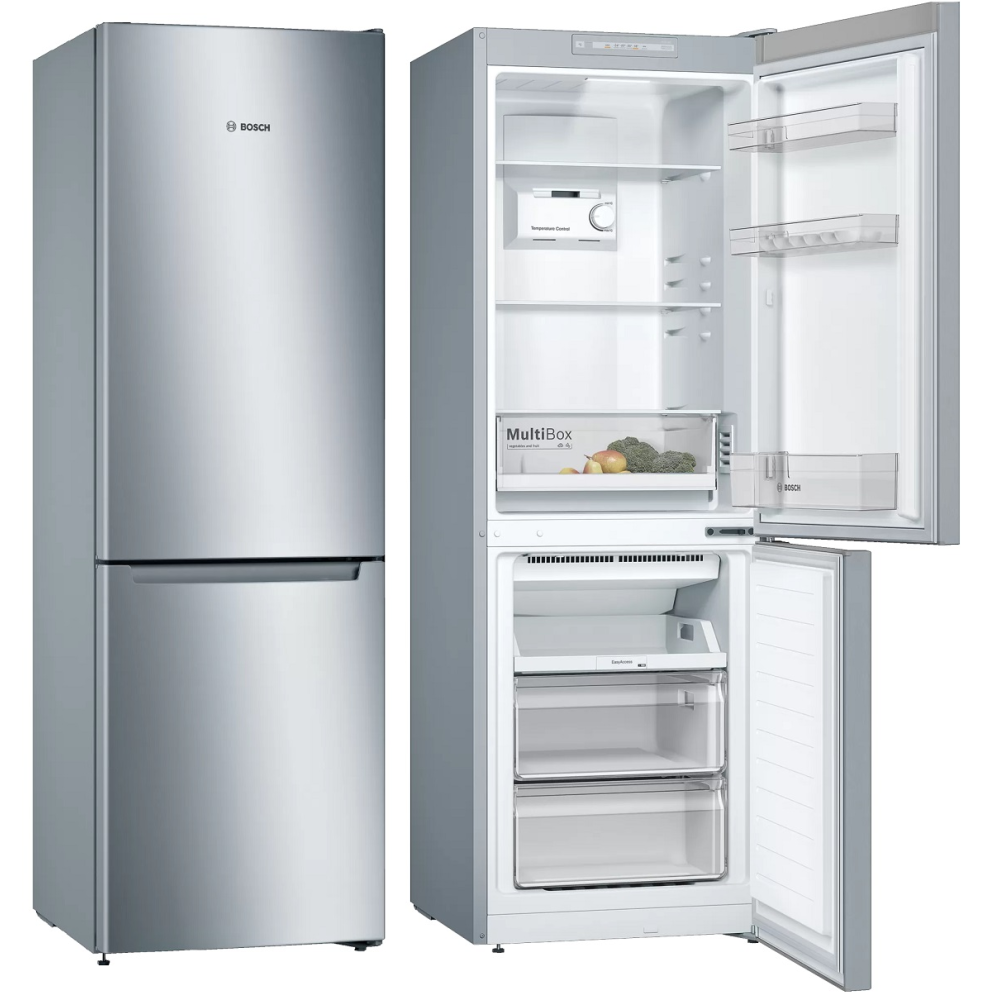 FRIGORIFICO BOSCH COMBI 176 x 60 x 66  NO FROST CLASE-E  282 L, PUERTAS INOX ACERO MATE ANTIHUELLAS