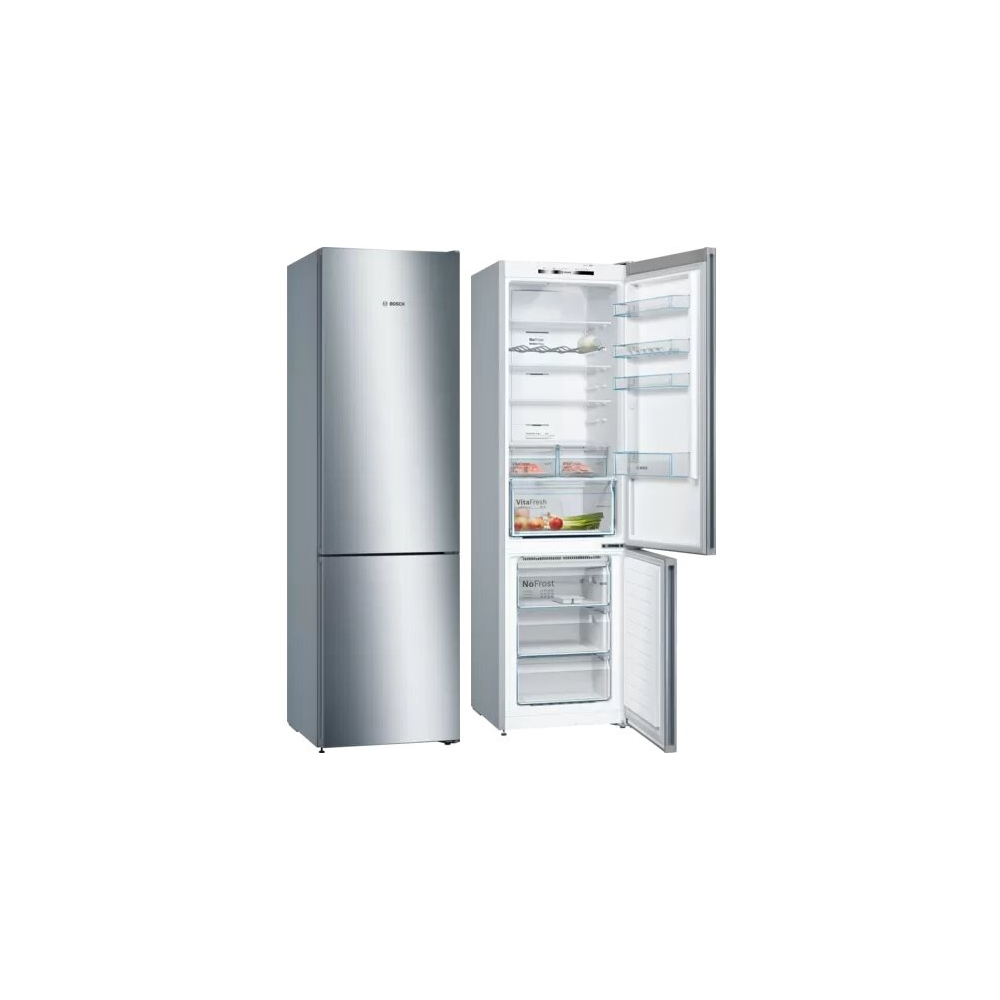 FRIGORIFICO BOSCH COMBI 203 x 60 N-FROST INOX CLASE-E 366 L. VitaFresh. Tirador vertical integrado.
