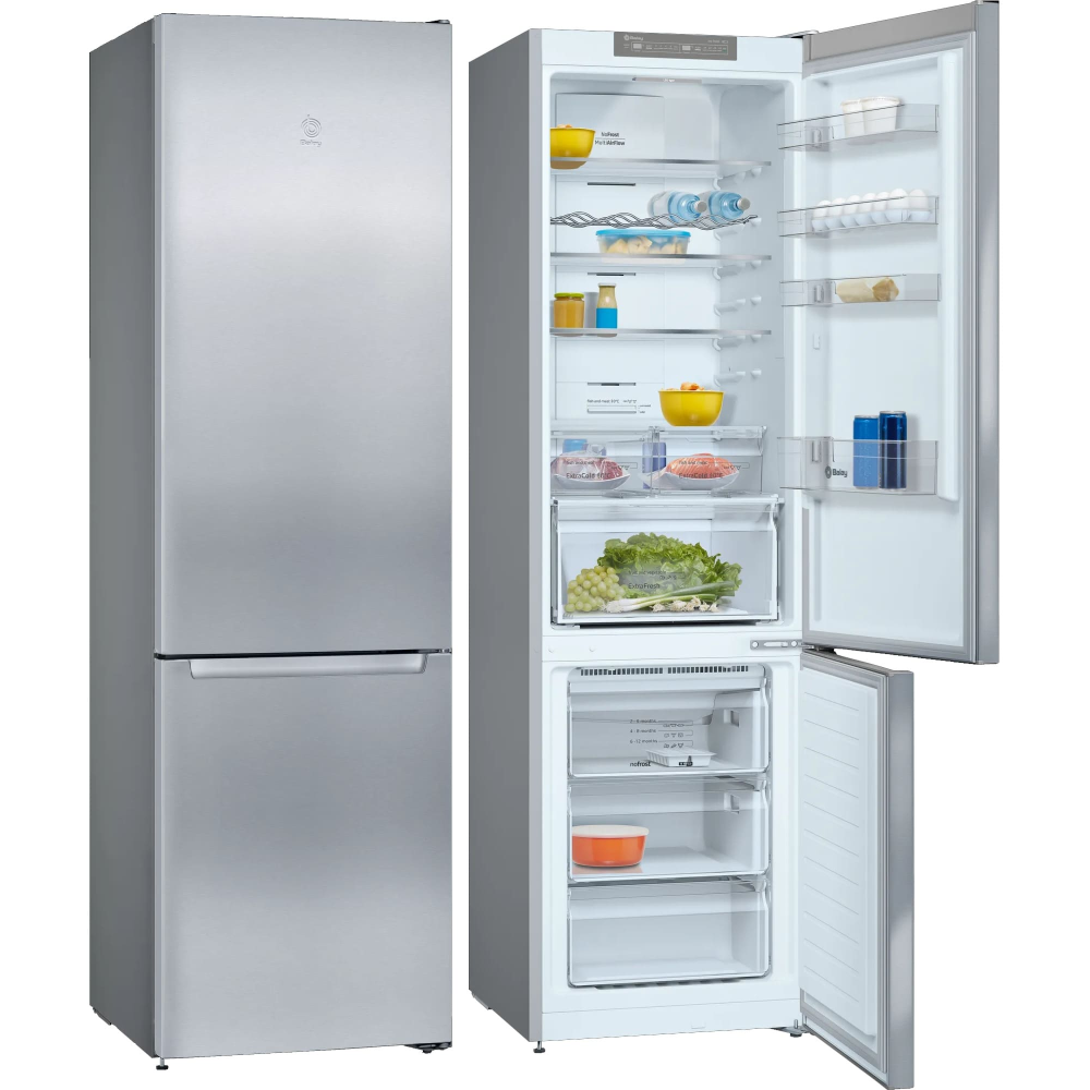 FRIGORIFICO BALAY COMBI 203 x 60 CLASE-E NO-FROST INOX ANTIHUELLAS
