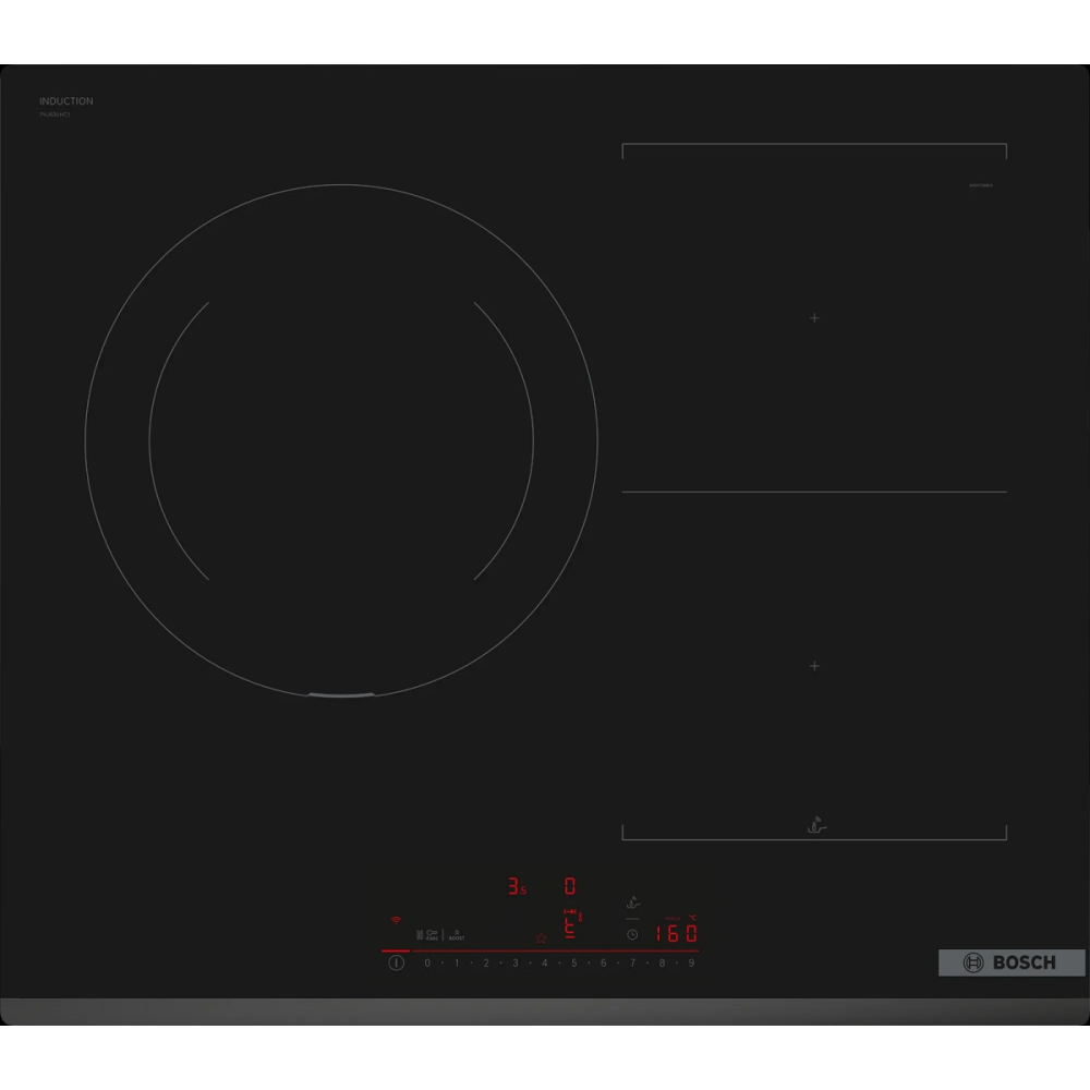 ENCIMERA BOSCH INDUCCION 3 ZONAS (1 DE 28 cm) FUNCION COMBI FLEX  Color Negro / bisel delantero, DirectSelect,