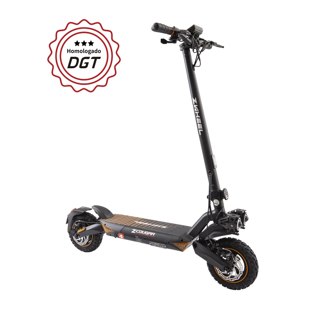PATINETE ZWHEEL Z COUGAR (DGT) 800W/1600W 25KM/H HASTA 35KM MAXIMA 120KG TRACCION TRASERA FRENO DELANTERO DISC