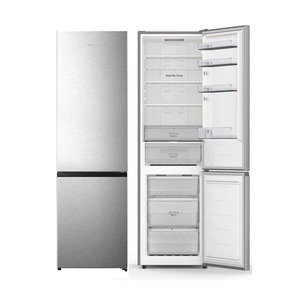 FRIGORIFICO HISENSE COMBI 201 x 60 TOTAL NF CLASE-C 336 L. INOX INVERTER (10 a. motor)