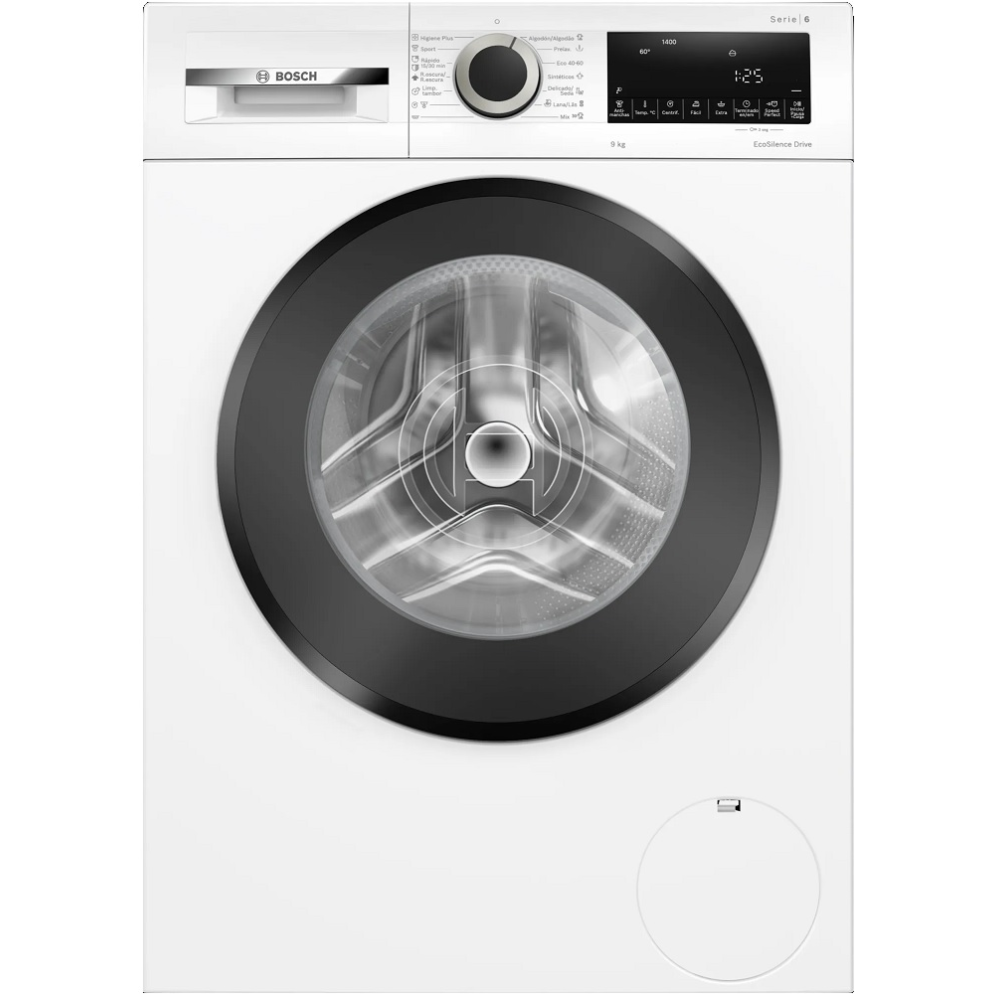 LAVADORA BOSCH 9 KG 1400 RPM CLASE-A MOTOR ECOSILENCE (10 a. motor) DISPLAY LED ACTIVE WATER PLUS PAUSA + CARG