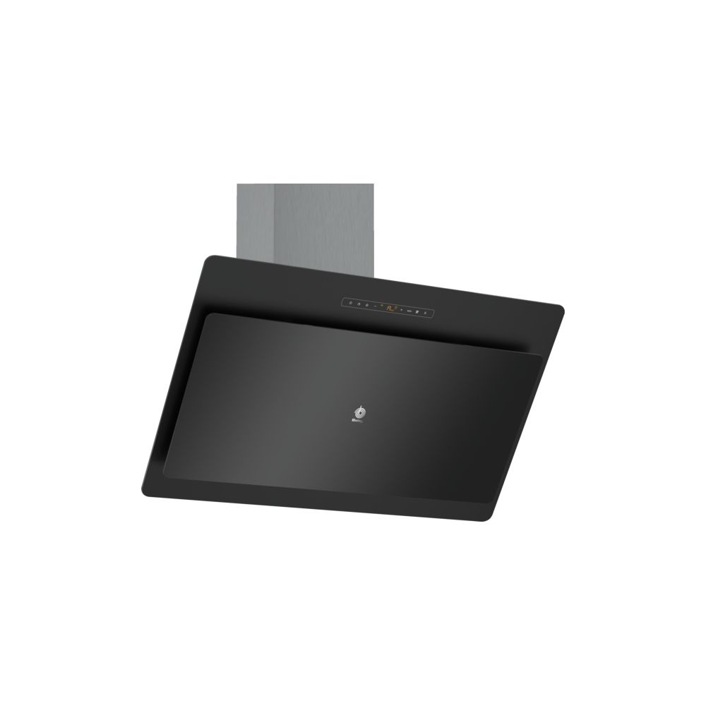 CAMPANA BALAY Pared inclinada, A+, Encastrable, 90 cm., 836m3/h, Cristal negro, Control placa-campana, sensor