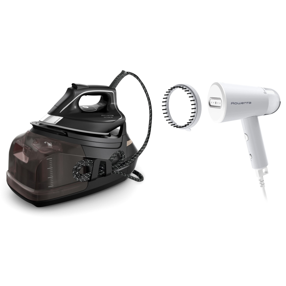 CENTRO ROWENTA PLANCHADO 7,4 BARES + CEPILLO VAPOR DR1021 ECO STEAM PRO Vapor continuo hasta 140 g/min y golpe
