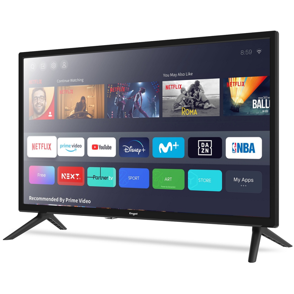 TELEVISOR ENGEL 24"-TDT2/C/SAT - HD -SMARTV NETFLIX/AMAZON. MODO HOSPITALITY