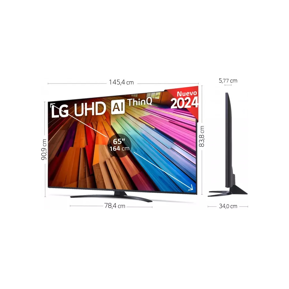 TELEVISOR LG 65" (164) cm 4K UHD, 60Hz . SmartTV webOS 24 con Control por voz con mando Magic Remote, Magic R